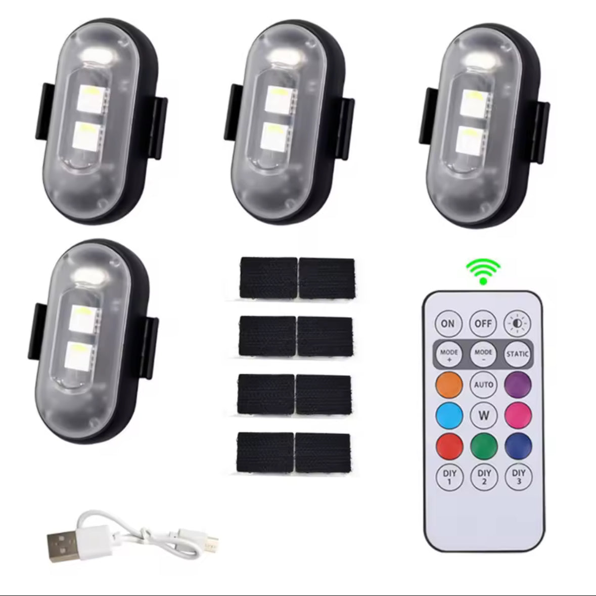 RECHARGEABLE VELCRO ROCKLIGHTS/STROBE LIGHTS